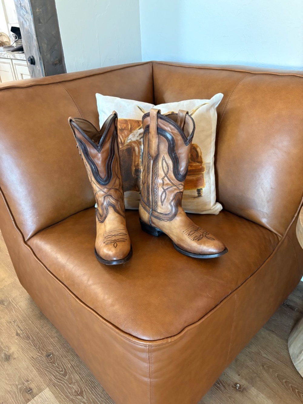 Corral Men’s Handcrafted Distressed Leather Cowboy Boots Sz 9D - Picture 5 of 17